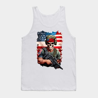 Skull Soldier in Arms Tank Top